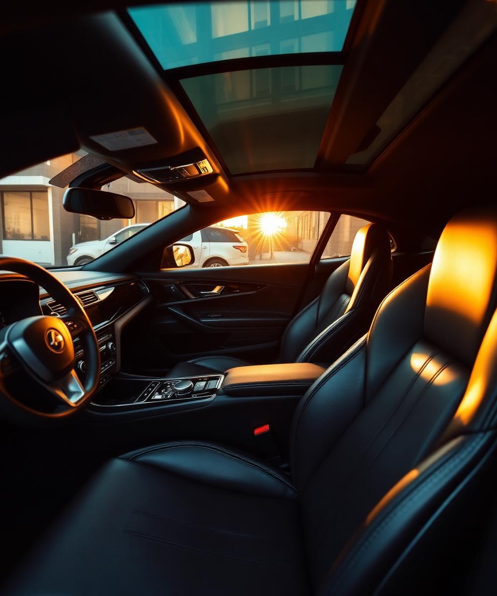Detailed luxury car interior